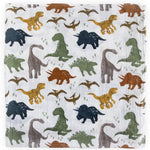 Little Unicorn Premium Cotton Swaddle Baby Blanket | Breathable Fabric | for swaddling, Play, Nursing & More (Dino Friends)