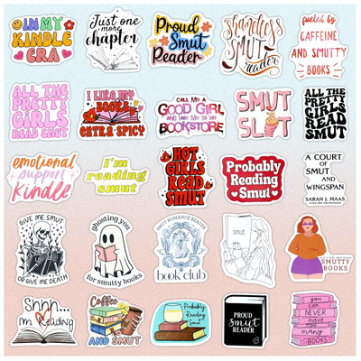 Eoaod 100 PCS Book Stickers for Kindle, Smutty Bookish Sticker Pack for Adult Readers, Cute Vinyl Decals for Laptop, Water Bottles, Journal, Ebook Book Lovers, Waterproof & Durable, Booktok, Romance