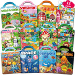 Kalysky 12 Set Reusable Sticker Books for Toddlers 2-4 1-3, Kids 3D Puffy Sticker Activity Books, Birthday Party Favors Goodie Bags Stuffer