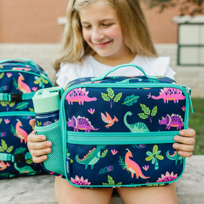 Wildkin Kids ECO rPET Insulated Lunch Box – Keeps Food Hot or Cold, Easy-Clean Lining, Mesh Pockets & BPA-Free – Boys & Girls, Ideal for School, Travel & Daycare – Dino Pals