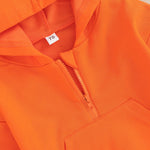 Ledy Champswiin Unisex Baby Boy Girl Clothes Hooded Sweatshirts Solid Color Long Sleeve Hoodies Toddler Top (0-6 Months, Orange)