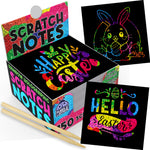 PURPLE LADYBUG 150 Rainbow Scratch Art Mini Notes - Arts and Crafts Supplies, Fun & Colorful Scratch Paper for Kids & Teens Gift, Activities for Summer, Wedding, Birthday Party, Travel, Camping