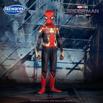 Marvel Integrated Spider-Man Official Youth Deluxe Zentai Costume - Stretch Spandex with Hidden Zippers and Wrist Slits (M) Multi
