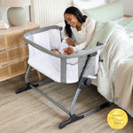 Baby Delight Beside Me Dreamer Bassinet | Bedside Sleeper | 6-Position Height Adjustment | Charcoal Tweed