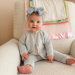 Baby Bling 2PK FAB-BOW-OUS®: dusty blue + white