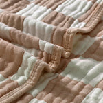 Ultra Soft Muslin Baby Blanket,A Versatile Swaddle and Bed Blanket for Babies, Toddlers, Boys, and Girls (1 Coffee Checkered 1 Pack).