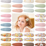doboi 40Pcs Toddler Hair Clips Hair Barrettes Baby Girls Hair Bows Clips Floral Print Non Slip Snap Hairpins Flower Hair Clips for Girls Kids Toddler Hair Accessories