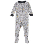 Gerber Baby Boys' 2-Pack Footed Pajamas, Grey Dinos Grey, 0-3 Months