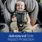 Chicco OneFit Max ClearTex All-in-One Car Seat with LeverLock Installation, Slim Design, Convertible Car Seat, Seat for Infants and Children 5-100 lbs, Ash/Grey