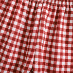 Toddler Baby Boy Girl Gingham Pants Retro Elastic Waist Checkered Plaid Long Pants Casual Sweatpants Bottoms (Wine Red, 9-12 Months)