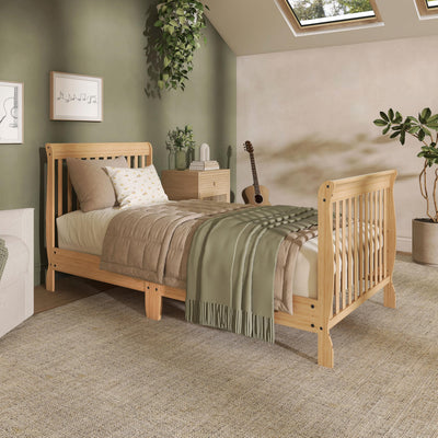 Dream On Me Aden 4-in-1 Convertible Mini Baby Crib in Natural, GreenGuard Gold & BSA, Sustainable Pinewood, Non-Toxic Finish, 3 Mattress Heights, Converts to Mini Day & Twin-Size Bed