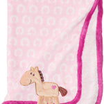 Hudson Baby Unisex Baby Plush Mink and Sherpa Blanket, Pink Floral, One Size
