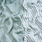 aden + anais Boutique Organic Cotton Muslin Swaddle 2 Pack, Breathable Baby Receiving Blanket, Soft and Lightweight Wrap, Diaper Bag Must Have, Sailing Seas