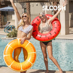 Sloosh 4 Pack Inflatable Pool Floats, Pool Tube Rings, Swim Tubes, Floaties Toys, Beach Swimming Party Toys for Kids and Adults