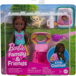 Barbie Family & Friends Playtime Kitty Backpack Brunette Chelsea Doll and Accessories, Including Backpack with Kitten, Bottle, and Yarn