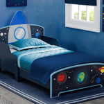 Delta Children Space Adventures Rocket Ship Wood Toddler Bed - Greenguard Gold Certified, Blue