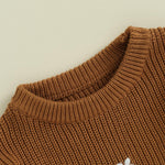 Mubineo Baby Girl Winter Clothes Cute Flower Sweater Crewneck Pullover Long Sleeve Knit Newborn Infant Sweaters (US, Age, 6 Months, 9 Months, Brown)