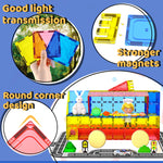 Magnetic Tiles - Road Set, Magnetic Building Blocks, Preschool Montessori Toys Gift for 3+ Year Old Boys and Girls, Sensory Christmas Toys for Kids Aged 3-5 and 4-8, Ideas for Toddler with Autism