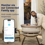 Maxi-Cosi Starling Smart Bassinet, CryAssist AI Cry Translation, 5 Rocking Motions, Cozy Mattress Pad, Machine-Washable Cover, Built in Bluetooth Speaker, Natural Heritage-COSI