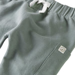 little planet by carter's unisex-baby 2-pack Terry Pants made with Organic Cotton, Spring Moss/Lighter Grey Heather, Newborn