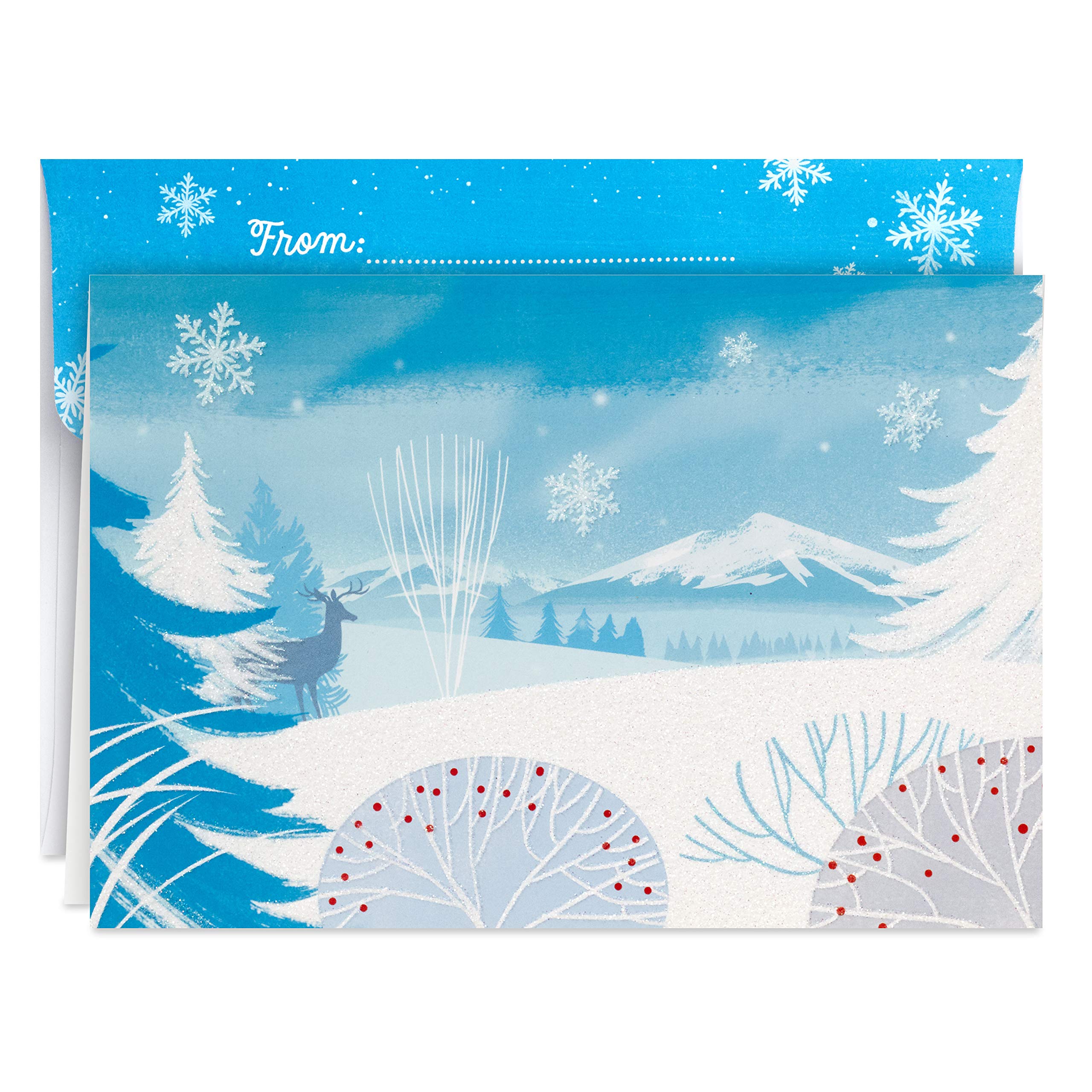 Hallmark Boxed Holiday Cards (Season's Greetings Snowflake, 40 Holiday Cards with Envelopes)