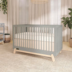 Dream On Me Hygge 5-in-1 Convertible Full-Size Baby Crib in Sea Grass & Vintage Oak, GreenGuard Gold & BSA, Converts to Toddler, Day & Full-Size Bed, Adjustable Mattress Heights, Modern Nursery
