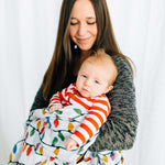 Little Unicorn Premium Cotton Swaddle Baby Blanket | Breathable Fabric | for swaddling, Play, Nursing & More (Christmas Bulbs)