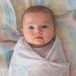 aden + anais 100% Organic Cotton Muslin Swaddle, Breathable Baby Blanket, Ideal for Boys, Girls, Newborns, Babies & Infants, Receiving Blanket, Soft Lightweight Wrap, 2 Pack, Above The Clouds