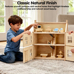 PlanToys® Living Room Classic Set for Montessori Inspired Small World Play | Imaginative Storytelling, Social Interaction and Home Role Play | Eco Friendly Wooden Dollhouse Living Room Furniture