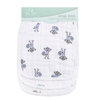 aden + anais Snap Bib; 100% Cotton Muslin; Soft Absorbent 3 Layers; Adjustable; 9'' X 13''; 3 Pack; Jungle Jam; Elephants and Monkeys