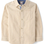 Gymboree,Boys,and Toddler Long Sleeve Button Up Shirts,Java Hill,12 Months,18 Months