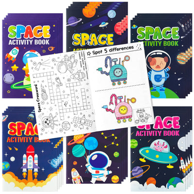 Summer Activity Books for Kids - 24Pcs Coloring Fruits Books Set Bulk Summer Tropical Search Mazes Word Scramble Games Mini Books for Party Goodie Bags Stuffers School Classroom Favors