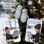 Urban Virgin Infant Baby Toddler Kids Winter Mittens Lined Fleece Warm Waterproof Ski Snow Gloves For Boys Girls 2 Pairs Grey&Navy Blue 6-24 Months