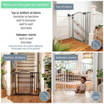 Ingenuity Multi-Use Decorative Extra Tall Walk-Thru Baby Gate, Fits Openings 28.5-48 Inch (Pack of 1), Black Metal, for Doorways and Stairways, 36' Tall Baby and Pet Gate, Black, One Size
