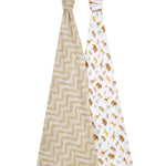 aden + anais Essentials Swaddle Blanket, Muslin Blankets for Girls & Boys, Baby Receiving Swaddles, Newborn Gifts, Infant Shower Items, 2 Pack, Tanzania