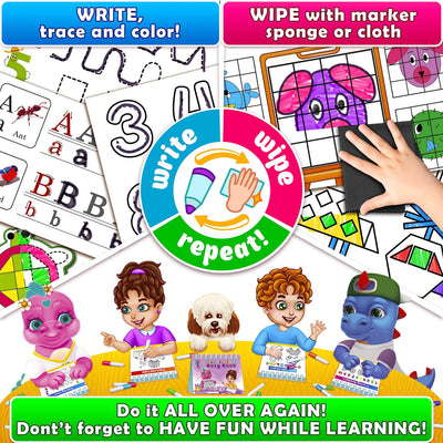 Curious 2 Learn Montessori PREASSEMBLED Busy Book for Toddlers Ages 3 and Up, Pre K Preschool Learning Activities Book - Autism Sensory Learning & Education Toys Kindergarten Workbook (Pink)