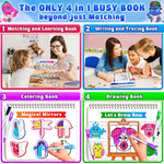 Curious 2 Learn Montessori pre-Assembled Busy Book for Toddlers Ages 3 and Up, Pre K Preschool Learning Activities Book - Autism Sensory Learning & Education Toys Kindergarten Workbook (Blue)