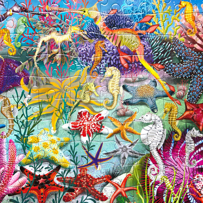 eeBoo 100 Piece Puzzle for Kids - Seahorses & Sea Creatures Children's Puzzle Ocean Life, Large Pieces for Small Hands to Develop Motor Skills