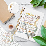 LADOCK Affirmations for Kids Spiral Notebook, Inspirational Woodland Animals Journal for School Work, Affirmation Journal for Kids Boys, I Can Do Hard Things Motivational Notebooks, 5.5x8.3