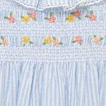Little Me Clothes for Baby Girls' Blue Smocked Sundress with Panty, Placid Blue, 12 Months