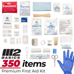 M2 BASICS Professional 350 Piece First Aid Kit | Hard Case, Dual Layer, Wall Mountable | First Aid Kit for Business, Home, Car | Emergency Kit, Emergency Medical Kit