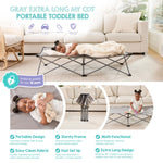 Regalo Extra Long My Cot Portable Toddler Bed - Gray 54x28x12 Inch