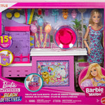 Barbie Mysteries: Beach Detectives Malibu Doll & Cotton Candy Game Booth Playset with 20 Accessories Including Prizes