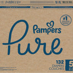Pampers Pure Protection Baby Diapers, Size 5 (27+ lbs), 132 Count, Up to 100% Leakproof, Premium Plant-based Skin Protection, Hypoallergenic Soft Diapers