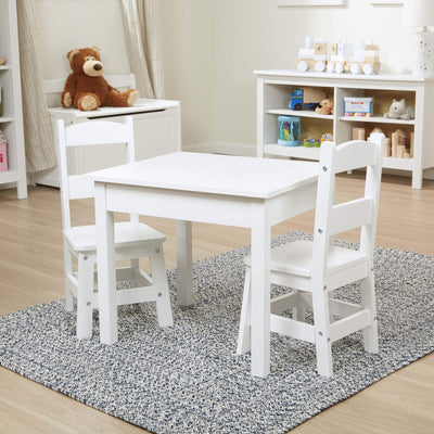 Melissa & Doug Wooden Kids Table & Chairs Set, Montessori, Homeschool Classroom Must Haves, Bedroom Furniture for Boys & Girls 3+