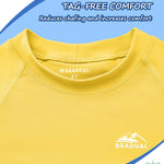 Toddler Boys Swim Shirt Long Sleeve Rash Guard UPF 50+ Sun Protection Shirts for Baby Kids Quick Dry(Yellow,3T)