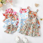 Baby Girl Dress Summer Outfits Baby Clothes for Girls 1 Year Old Boho Halter Sleeveless Dresses Blue Daisy Sundress 12-18 Month Girl Clothes