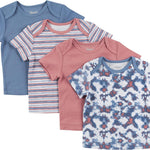 Hanes Baby Short Sleeve Flexy Soft Stretch Expandable Shoulder T-Shirt (4 Pack)