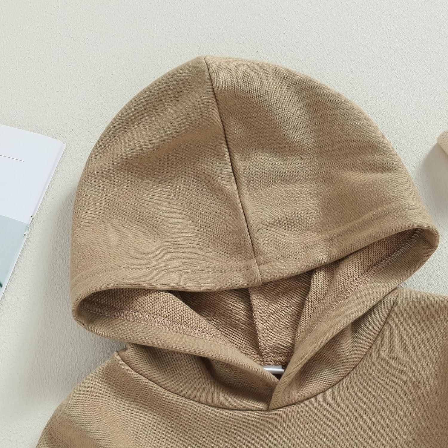 Toddler Baby Boy Girl Hoodies Solid Color Long Sleeve Kangaroo Pocket Hooded Sweatshirt Top Fall Winter Clothes