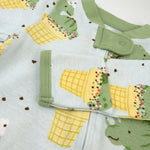 HonestBaby Sleep & Play Footed One-Piece Pajama Sleeper 100% Organic Cotton, Baby Boys, Dino Delight